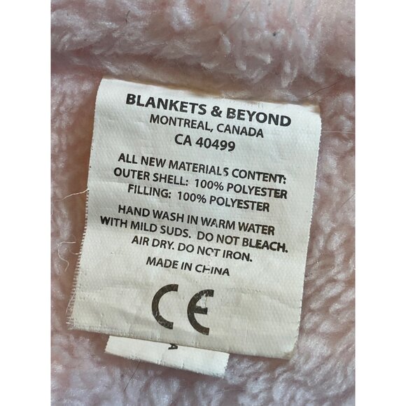 Blankets Beyond Bunny Rabbit Lovey Pink White Sherpa Security Blanket Plush - Picture 6 of 7